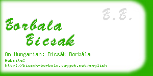 borbala bicsak business card